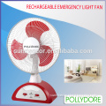 12" oscillating rechargeable fan with emergency light